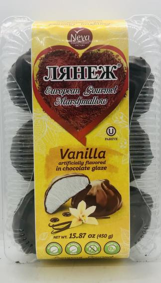 Neva Vanilla Marshmallow in Chocolate Glaze 450g.