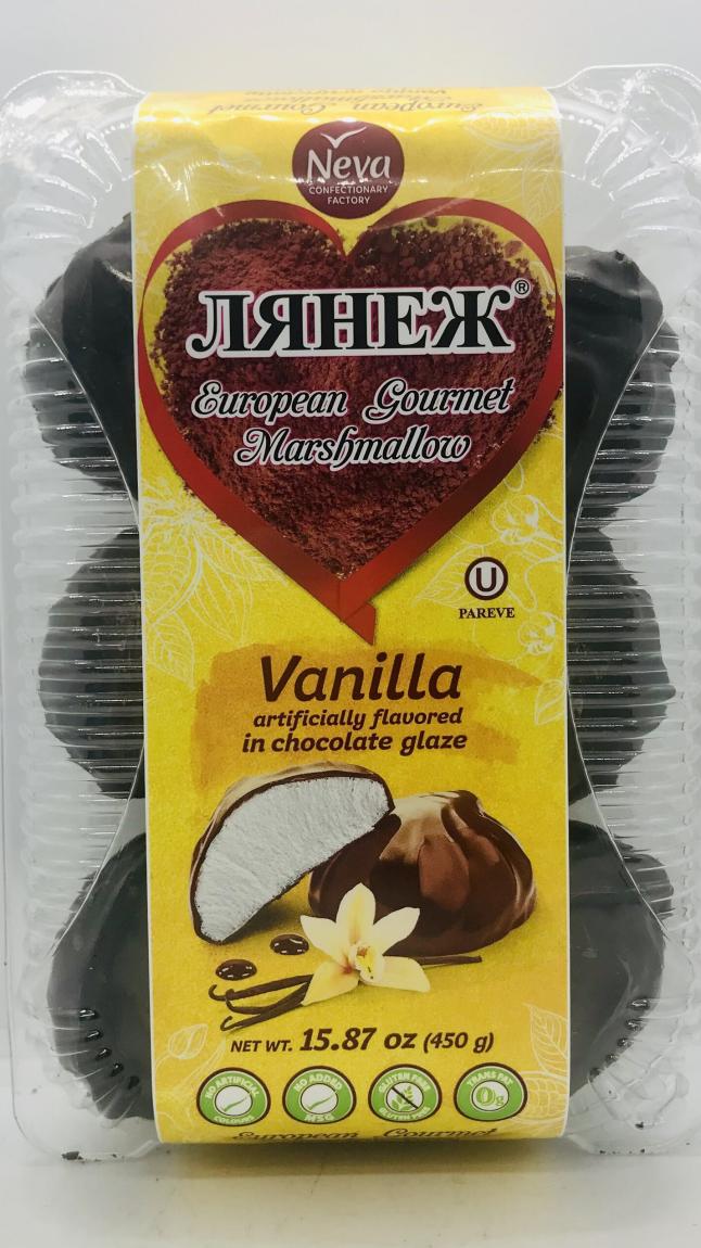 Neva Vanilla Marshmallow in Chocolate Glaze 450g.