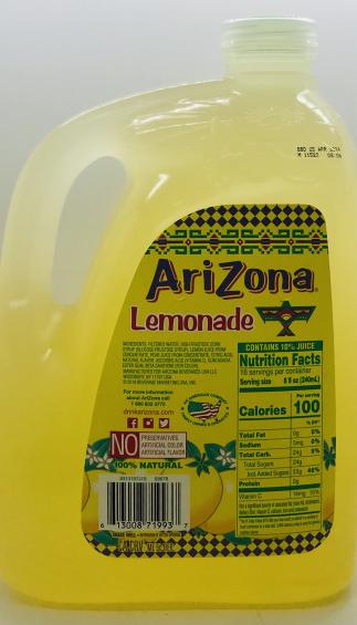 AriZona Lemonade 3.78L.