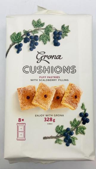 Grona Cushions Puff Pastries w. Scaldberry Filling 328g.