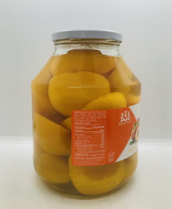 Belevini Peaches Halves Peeled in Light Syrup 1650g