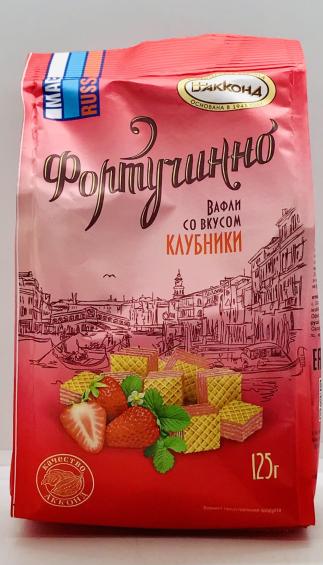 Akkond Waffles Fortuchinno with Strawberry Flavor 125g