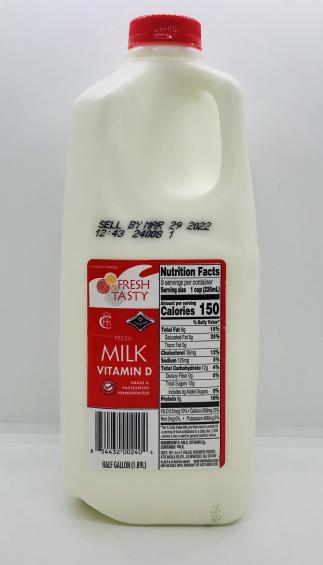 F&T Fresh Milk vitamin D Half gallon