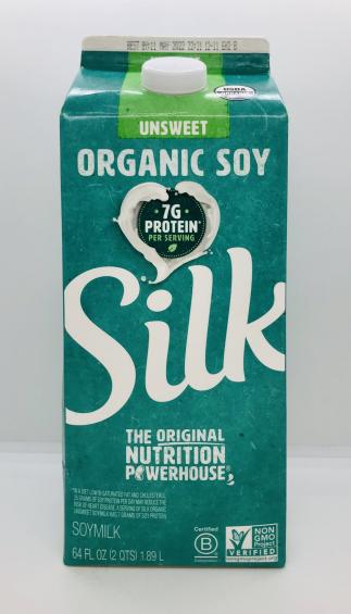 Silk Organic Unsweet Soymilk  1/2Gal