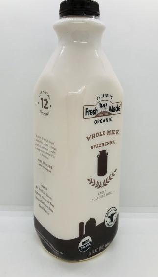 Fresh made Organic Whole Milk Ryazhenka