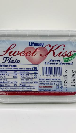 Lifeway cheese spread sweet kiss