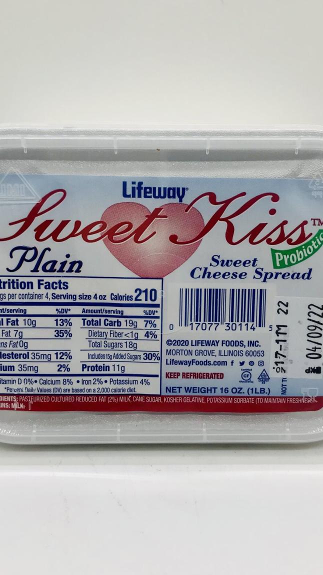 Lifeway cheese spread sweet kiss