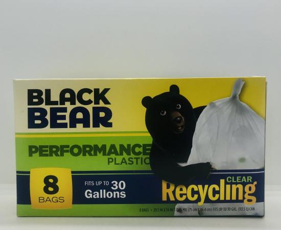 Black Bear Performance Plastic Recycling Clear 8 bags