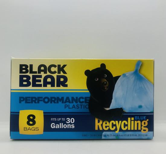 Black Bear Performance Plastic Recycling Blue 8 bags