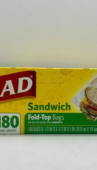 Glad Sandwich Fold Top Bags 180bags