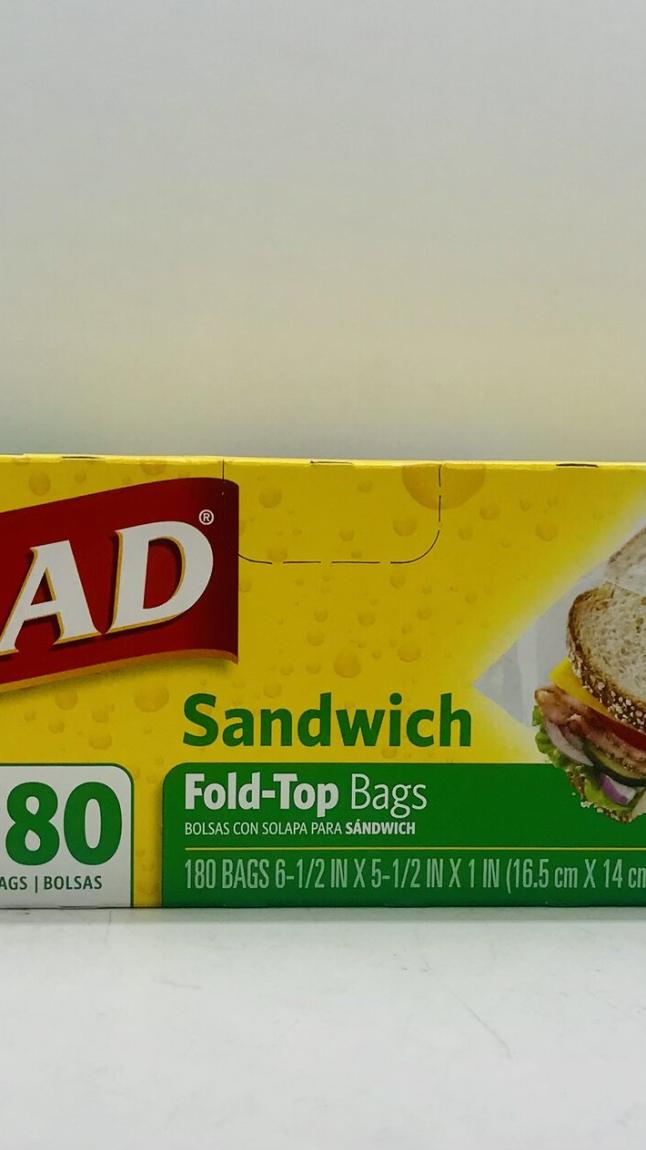 Glad Sandwich Fold Top Bags 180bags