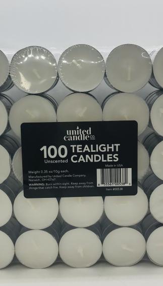 United Candle Tealight Candles 100 Uscented