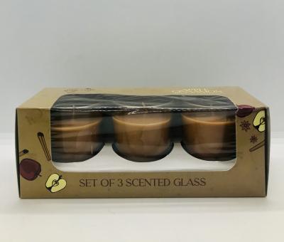 Nily Fresh Apple Cinnamon Set of 3 Scented Glass