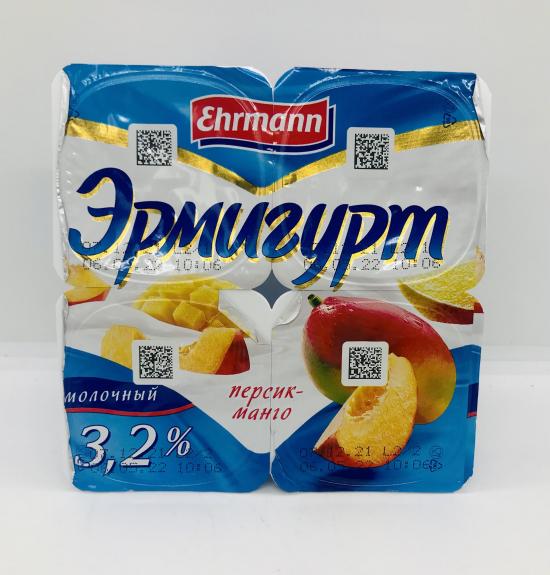 Ermighurt yogurt peach-mango  400g.