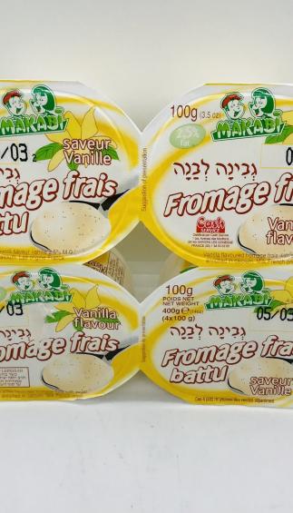 Makabi Fromage Fris Battu Vanilla 4x100g.