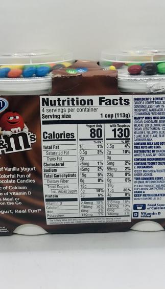 Yo Crunch M&M's Lowfat yogurt Vanilla 16 OZ