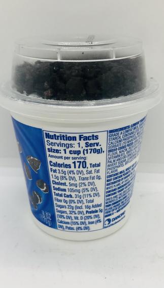 Yo Crunch Oreo Lowfat yogurt Vanilla 6 OZ