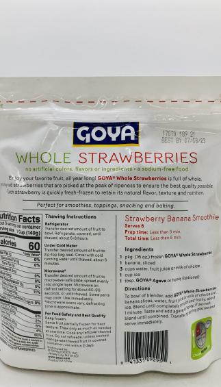 Goya Whole Strawberries Fresh Frozen 454g