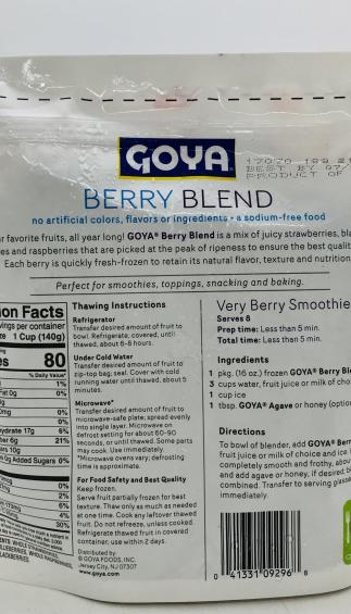 Goya Berry Blend Fresh Frozen 454g