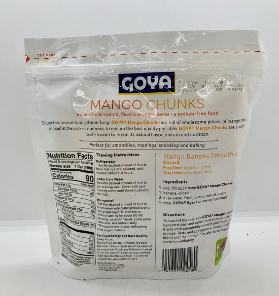 Goya Mango Chunks Fresh Frozen 454g