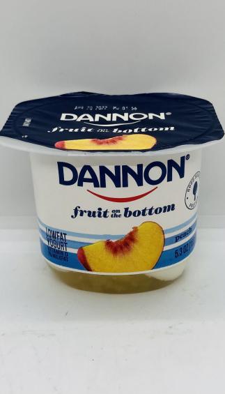 Dannon peach lowfat yogurt 5.3 OZ