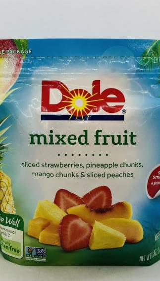 Dole Mixed Fruit Sliced Strawberries, Pineapple chunks, Mango chunks & Sliced Peaches 454g