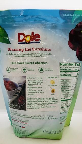 Dole Dark Sweet Cherries Pitted 907g