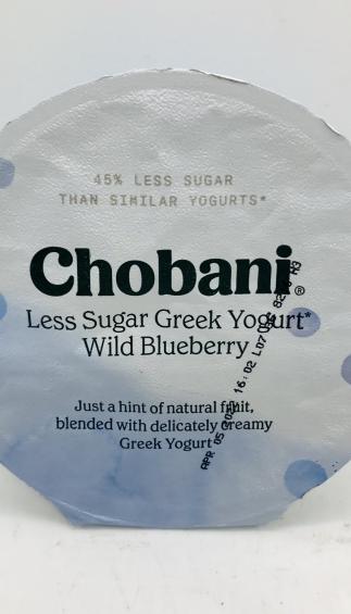 Chobani Less Sugar Greek Yogurt Wild Blueberry 150g.