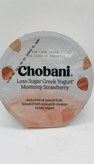 Chobani less sugar Greek Yogurt Monterey Strawberry 150g.