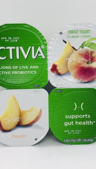 Activia lowfat peach yogurt 113g x 4