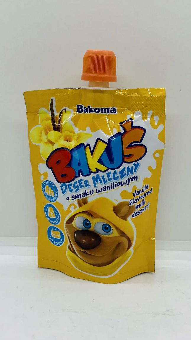 Bakoma Bakus vanilla flavoured milk dessert 80g.