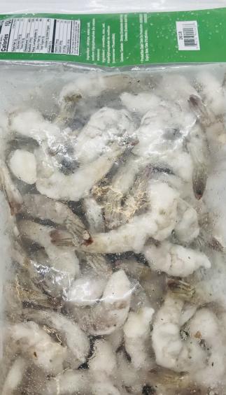 Raw Fresh Frozen Peeled & Deveined Tail-On Shrimps-IQF 908g