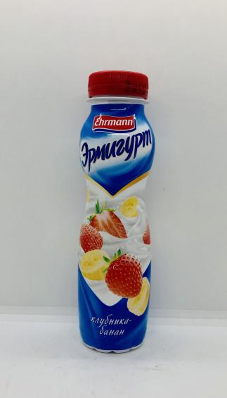 Ermighurt yogurt drink strawberry-banana 290g.