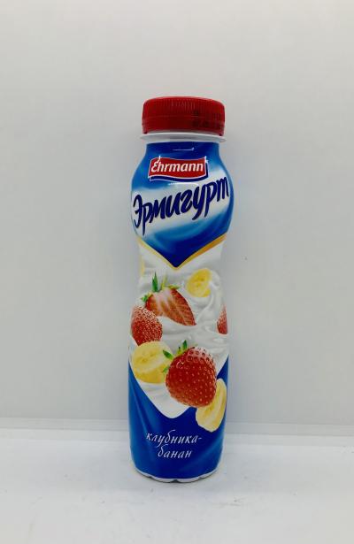 Ermighurt yogurt drink strawberry-banana 290g.