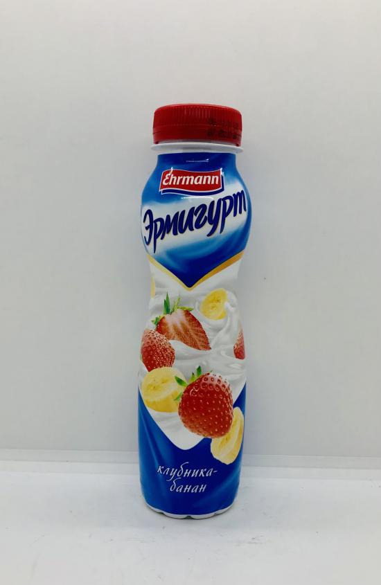 Ermighurt yogurt drink strawberry-banana 290g.