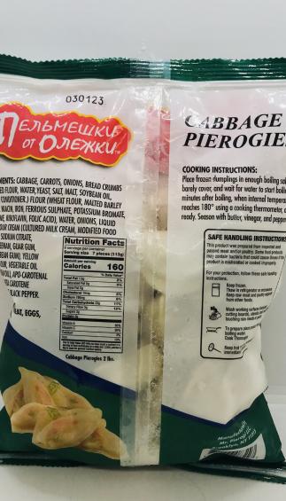 Pelmeshki Ot Olejki Cabbage Pierogies Keep Frozen 907g