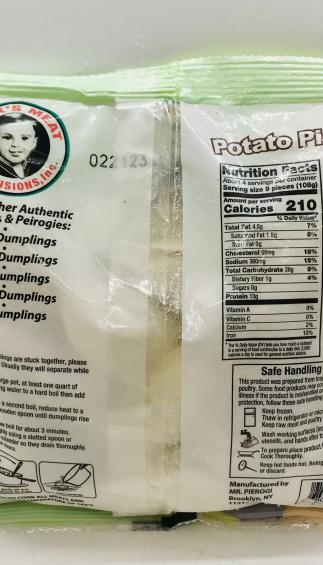 Alex's meat and provisions  Potato Pierogies Keep Frozen 454g