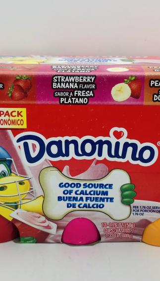 Danonino Dairy Snack Straw/Peach/Straw.banana 12Pk