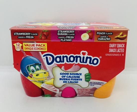 Danonino Dairy Snack Straw/Peach/Straw.banana 12Pk