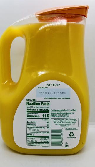 Tropicana Original  No Pulp 2.63L