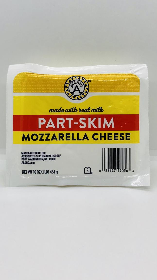 Avenue Mozzarella  Part skim 1Lb 454g