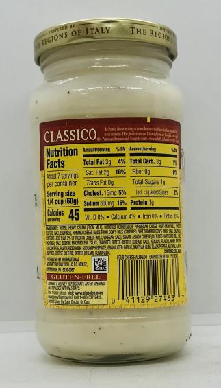 Classico Four Cheese Alfredo Sauce 425g.