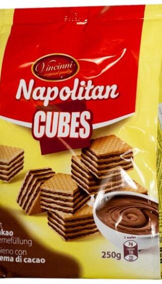 Vincinni Napolitan Cubes with Cocoa Cream Filling 250g