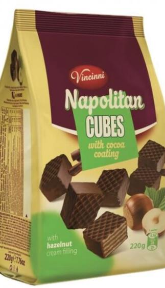 Vincinni Napolitan Cubes with Hazelnut Cream Filling 220g