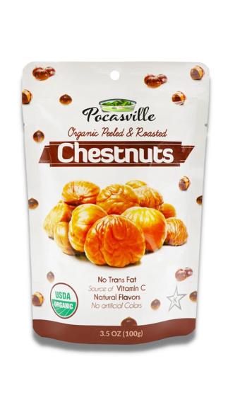 Pocasville Organic Peeled & Roasted Chestnuts 100g